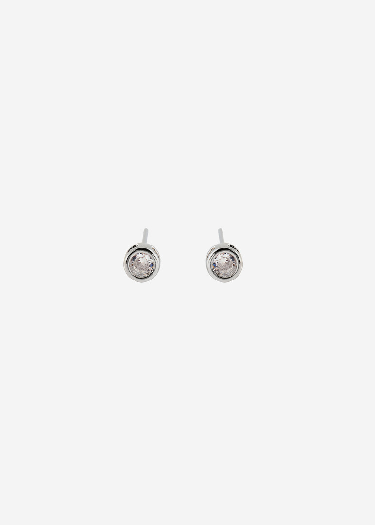 silvery studs with round crystals