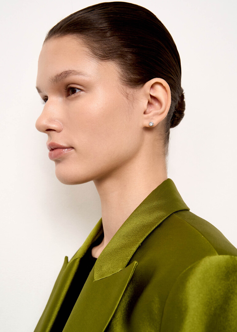 silvery studs with round crystals