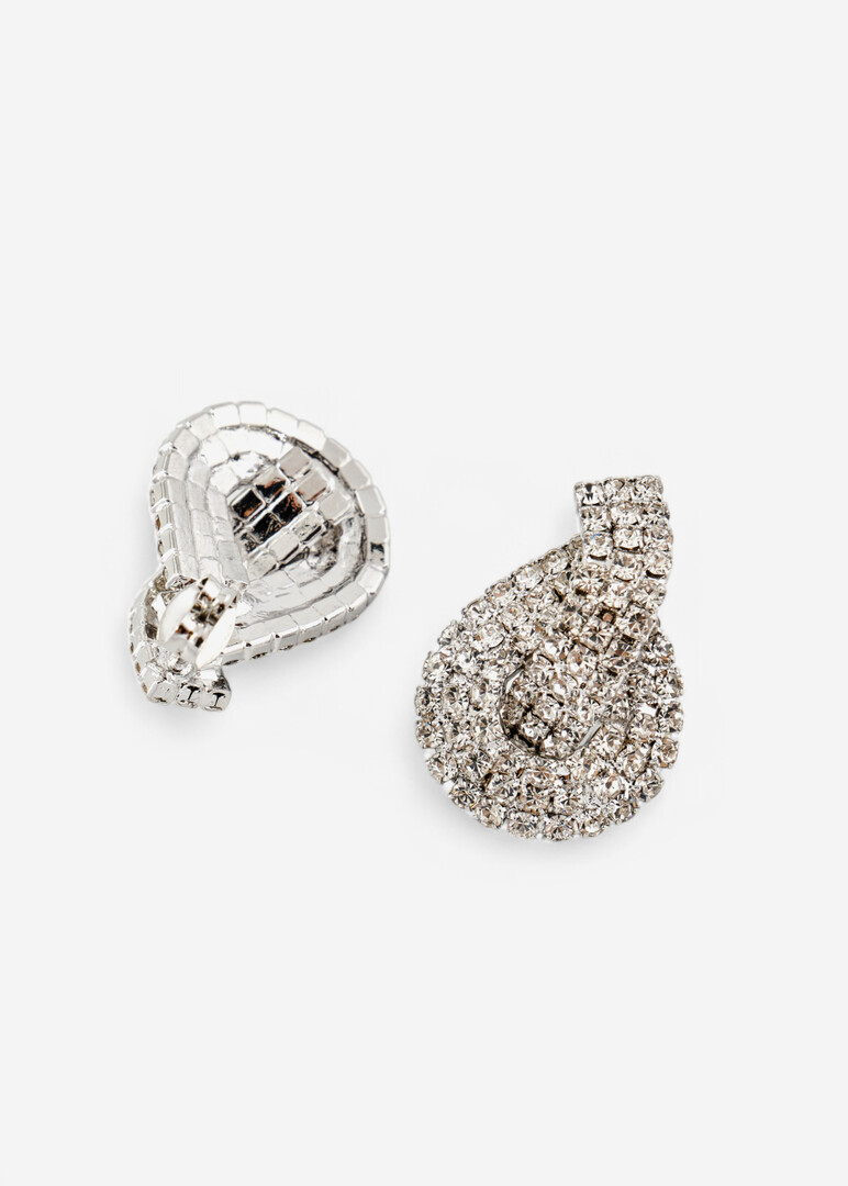 silver earrings with crystals