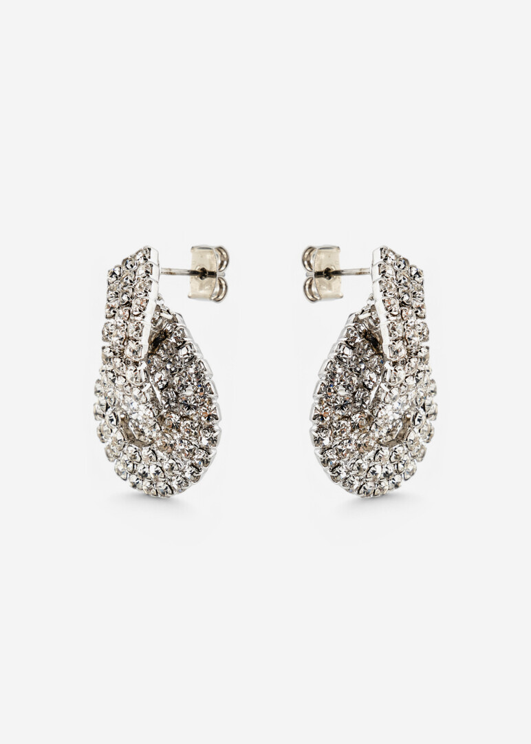 silver earrings with crystals