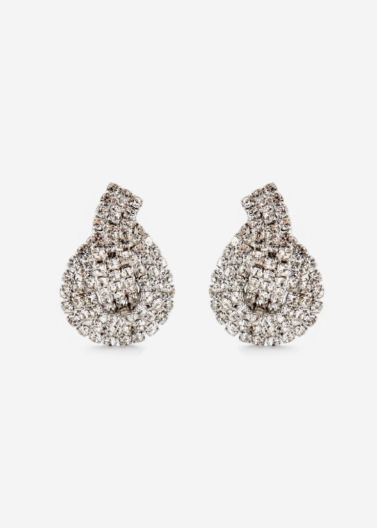 silver earrings with crystals