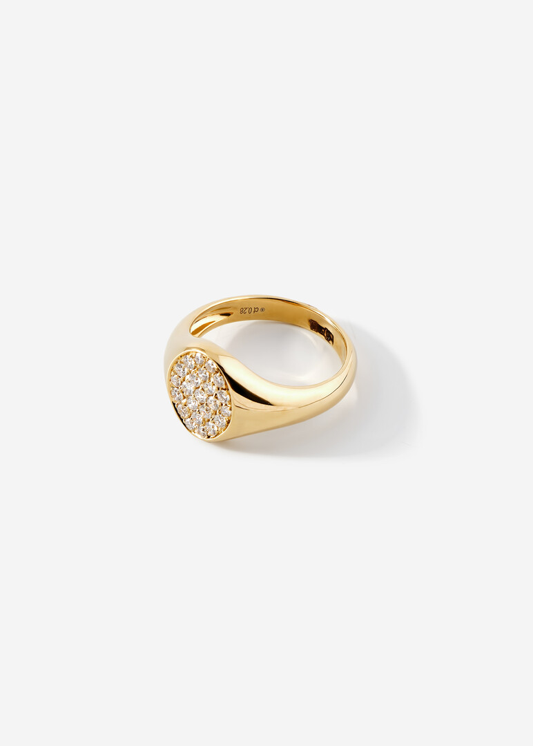 Gold ring with diamonds.