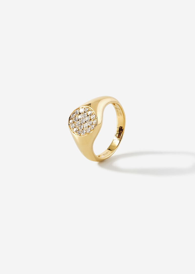 Gold ring with diamonds.