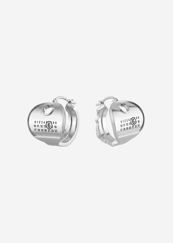 Серьги средней длины MM6 Maison Margiela Серебристые серьги-кольца ключ