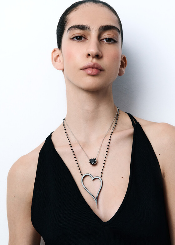 Акцентные колье Dzhanelli Jewellery Колье из серебра HEART