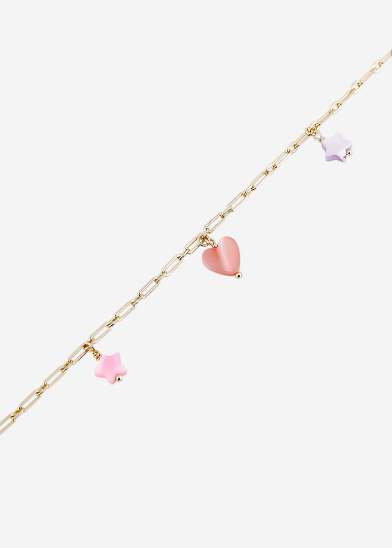 Bracelet made of brass with mother of pearl