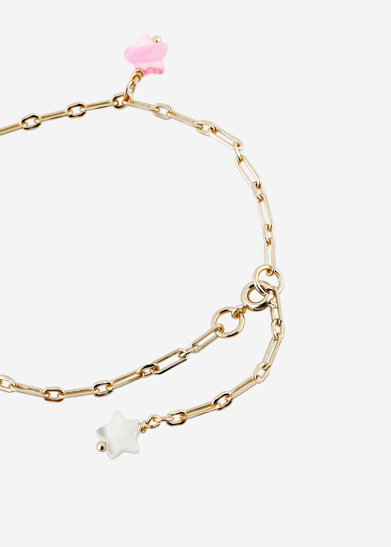 Bracelet made of brass with mother of pearl