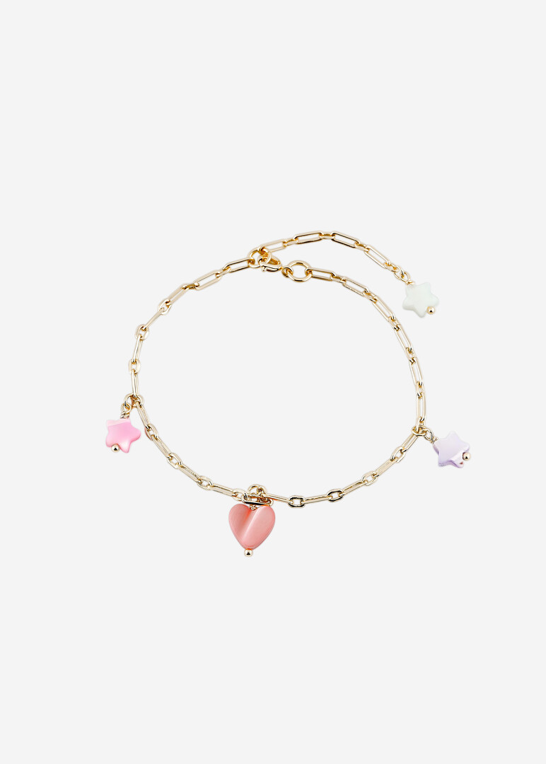 Bracelet made of brass with mother of pearl