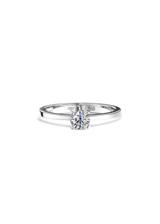 Тонкие кольца ALROSA DIAMONDS Кольцо из белого золота с бриллиантом