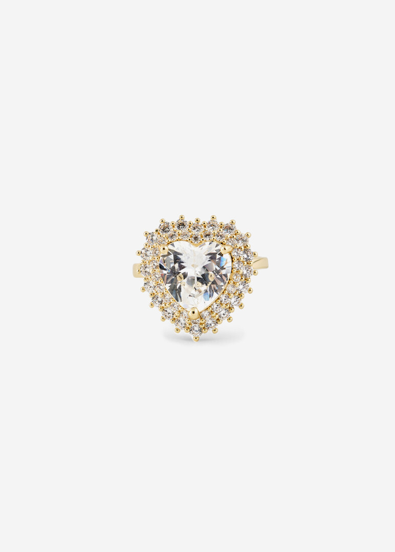 A ring with a crystal heart