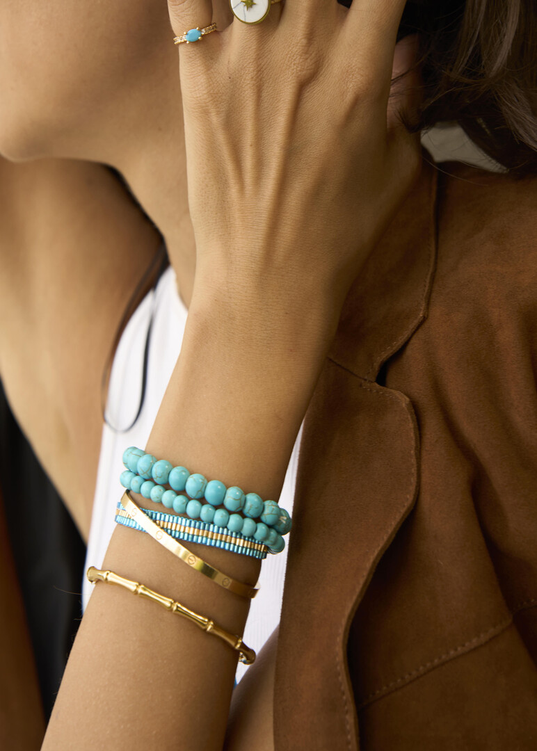 gold-plated bamboo adjustable bracelet