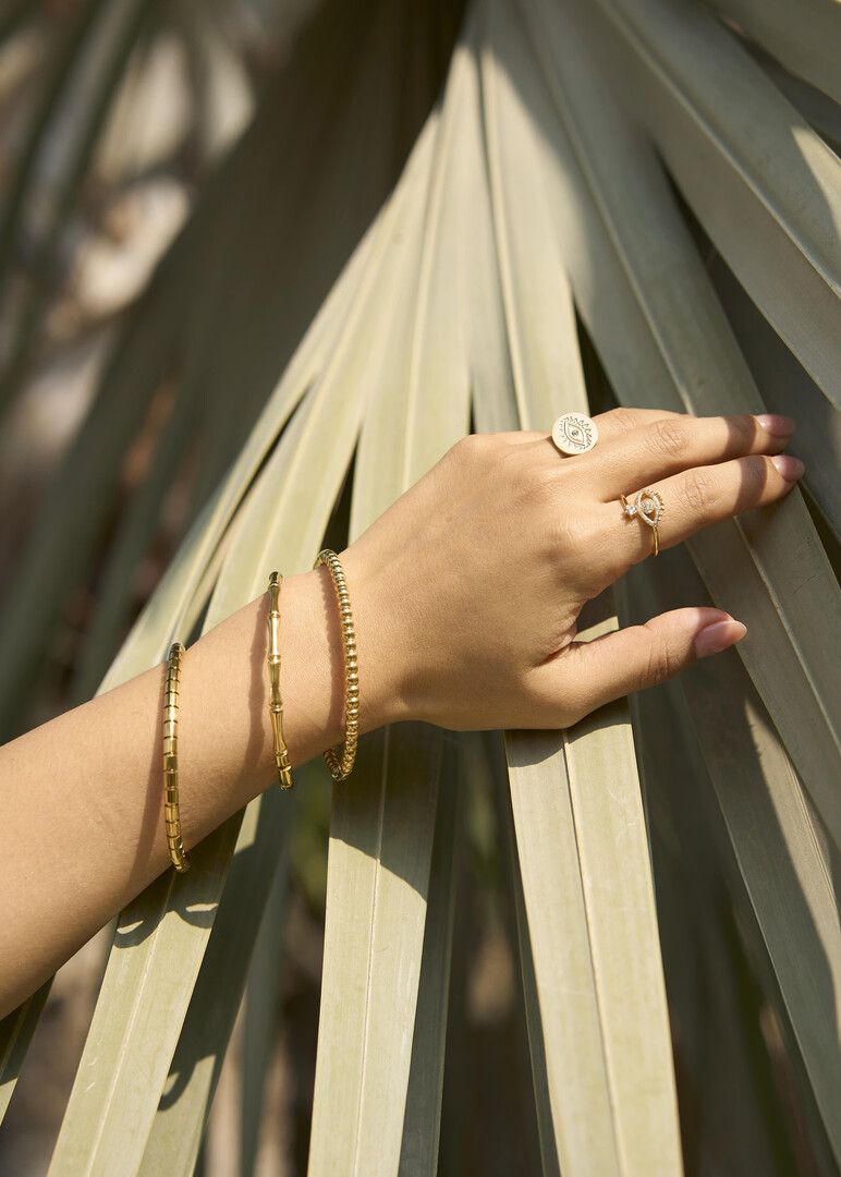 gold-plated bamboo adjustable bracelet