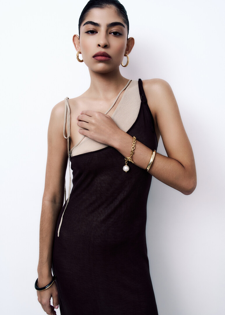 Gold plated thin cuff bracelet