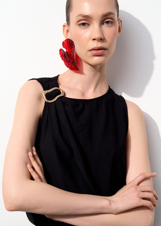 Моносерьги Maru Jewelry Моносерьга «Антурум» красный