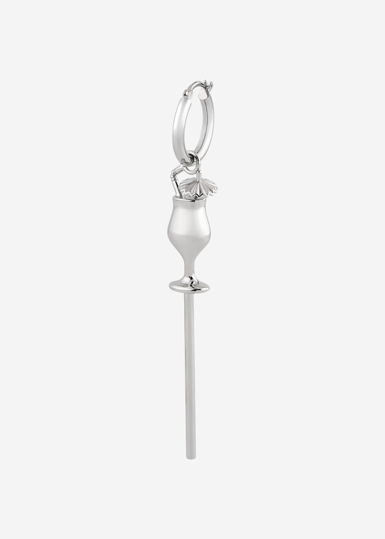 Моносерьги MM6 Maison Margiela Серебристая моносерьга COCKTAIL