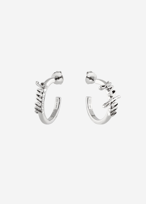 Серьги-кольца MM6 Maison Margiela Серебристые серьги-кольца
