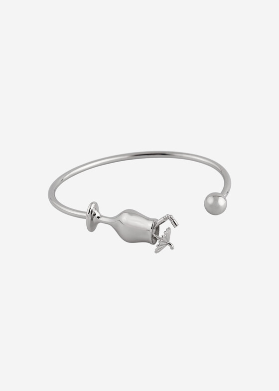Жесткие браслеты MM6 Maison Margiela Серебристый браслет-кафф COCKTAIL