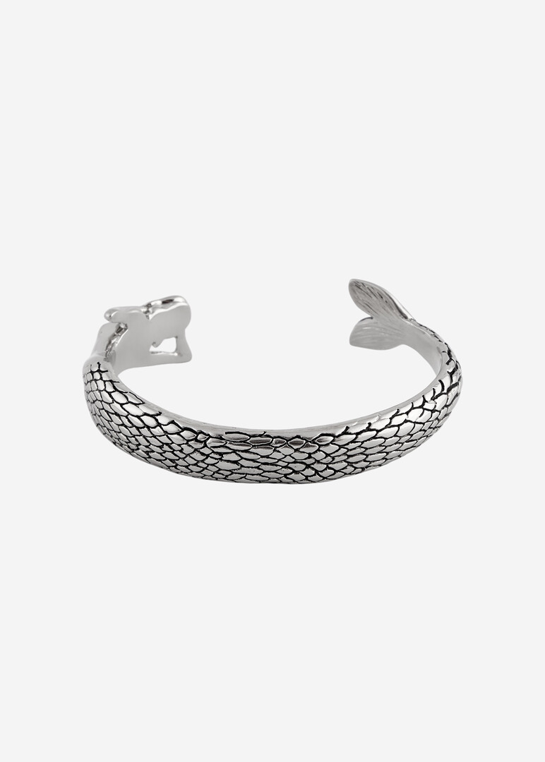 серебристый жесткий браслет MERMAID