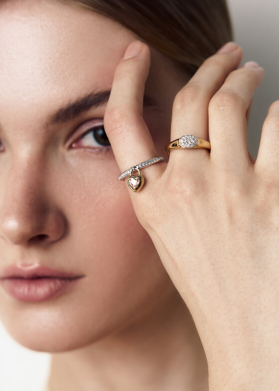 Печатки Swarovski Позолоченное кольцо Dextera