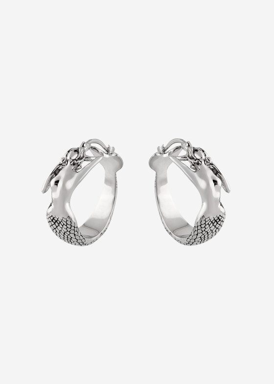 Серьги-кольца MM6 Maison Margiela Серебристые серьги MERMAID