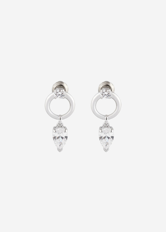 Серьги средней длины Swarovski Серебристые серьги Mesmera