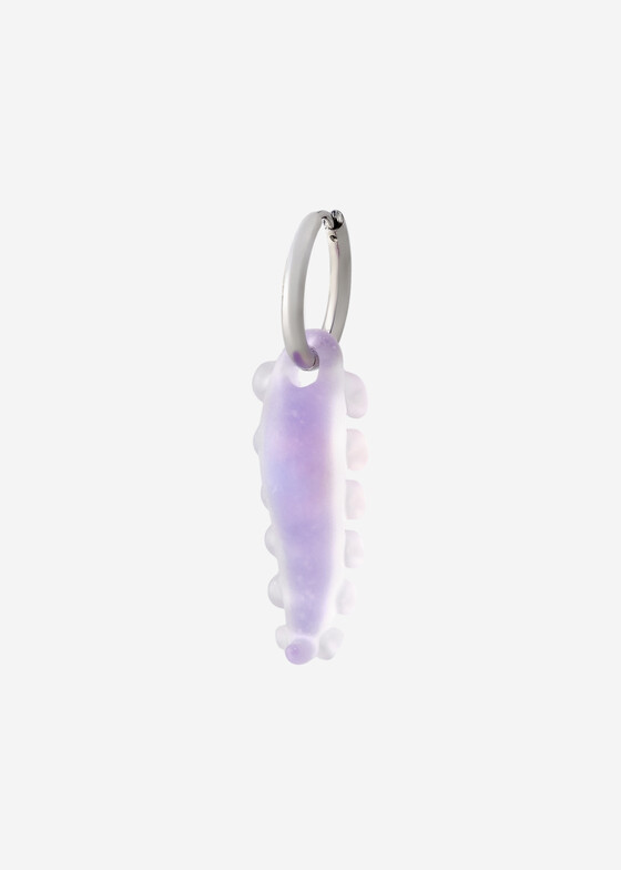 Моносерьги 78glass Фиолетовая матовая моносерьга из боросиликатного стекла Tentacle Earring Purple Matte