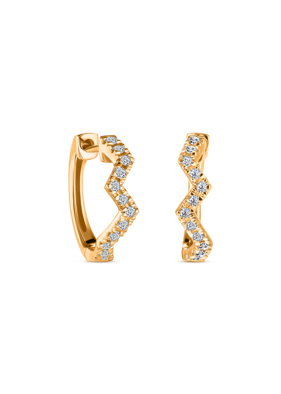 Серьги-кольца ALROSA DIAMONDS Серьги из золота с бриллиантами