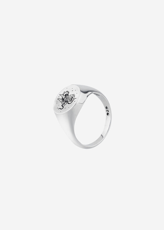 Печатки LUV JWL Кольцо из серебра Dragon Head