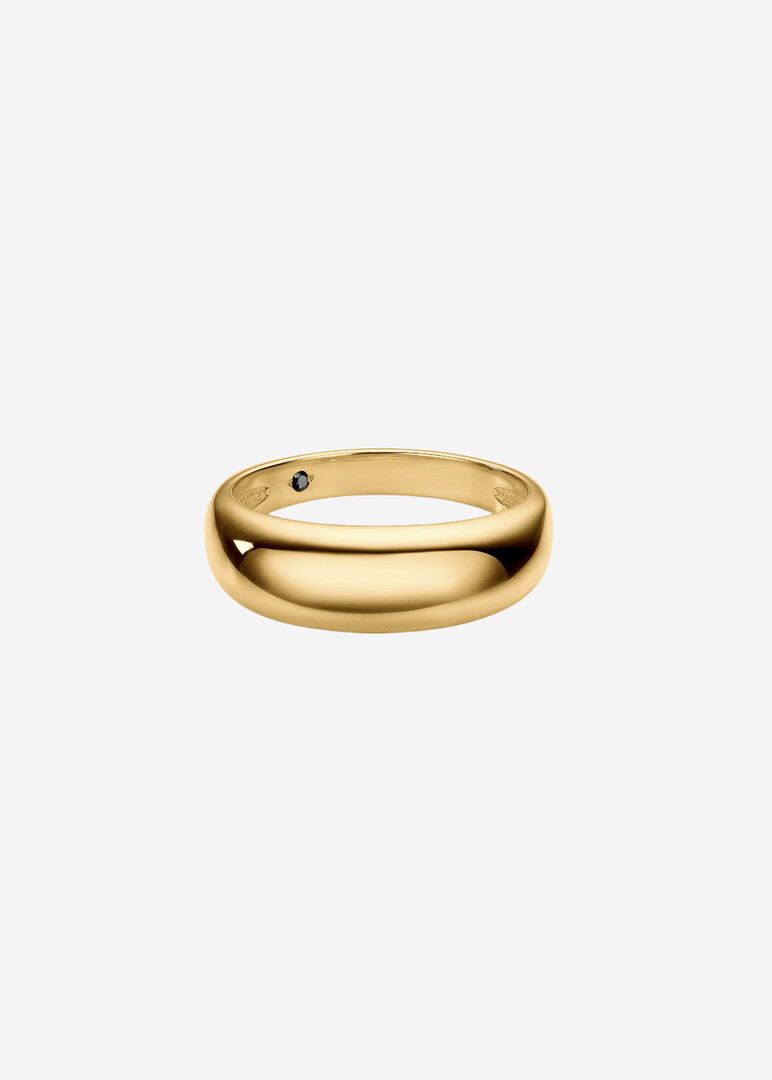 gold-plated silver ring with black diamond Kate