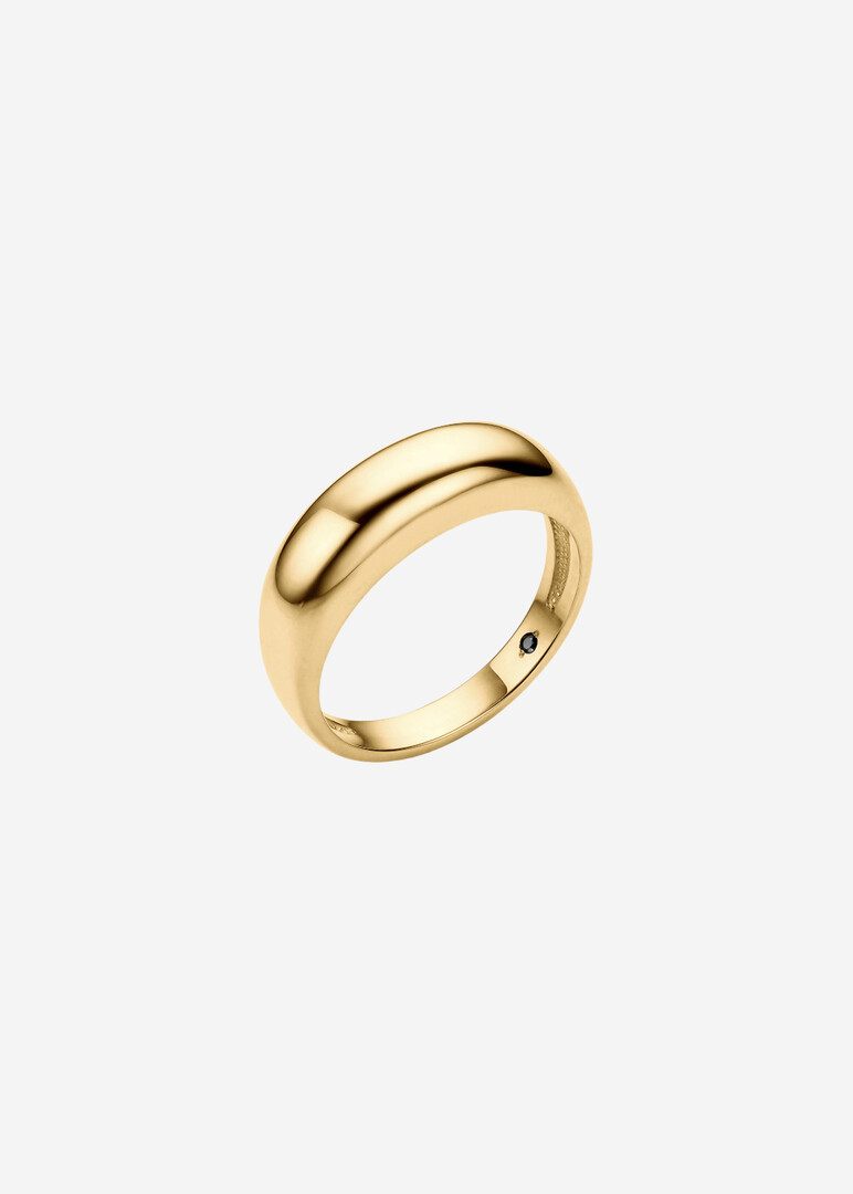 gold-plated silver ring with black diamond Kate