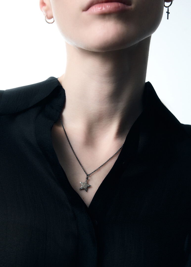 silver moissanite necklace