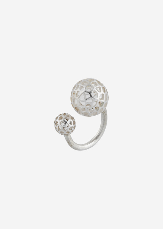 Открытые кольца STL Lab Кольцо из серебра DOUBLE VORONOI
