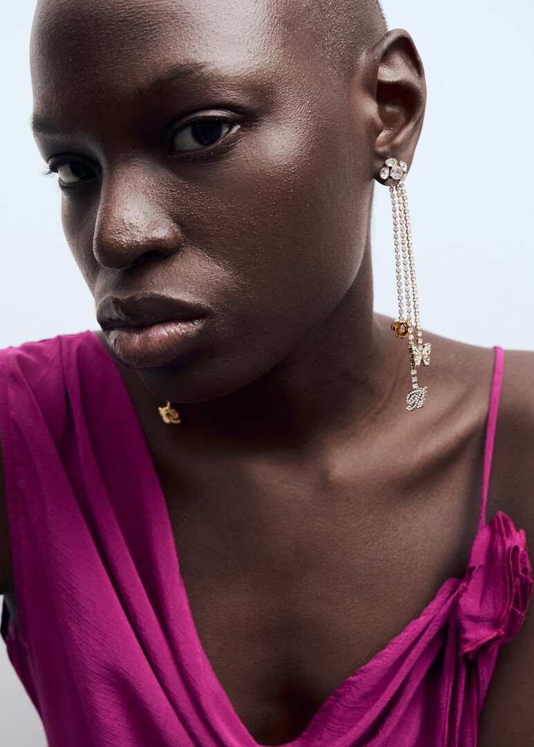 gold-tone earrings RHINESTONE