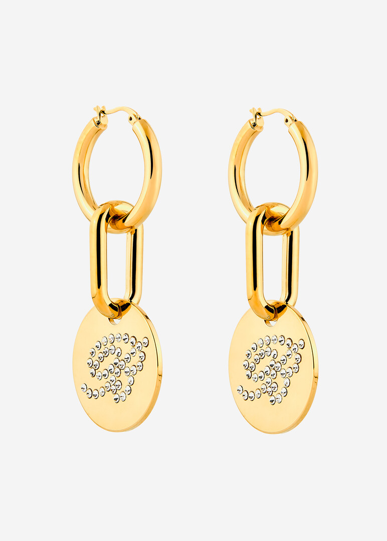 gold-tone crystal earrings MEDAL