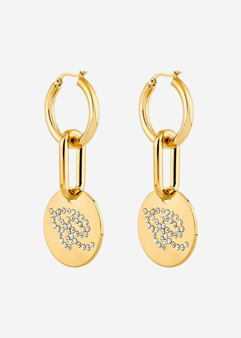 gold-tone crystal earrings MEDAL