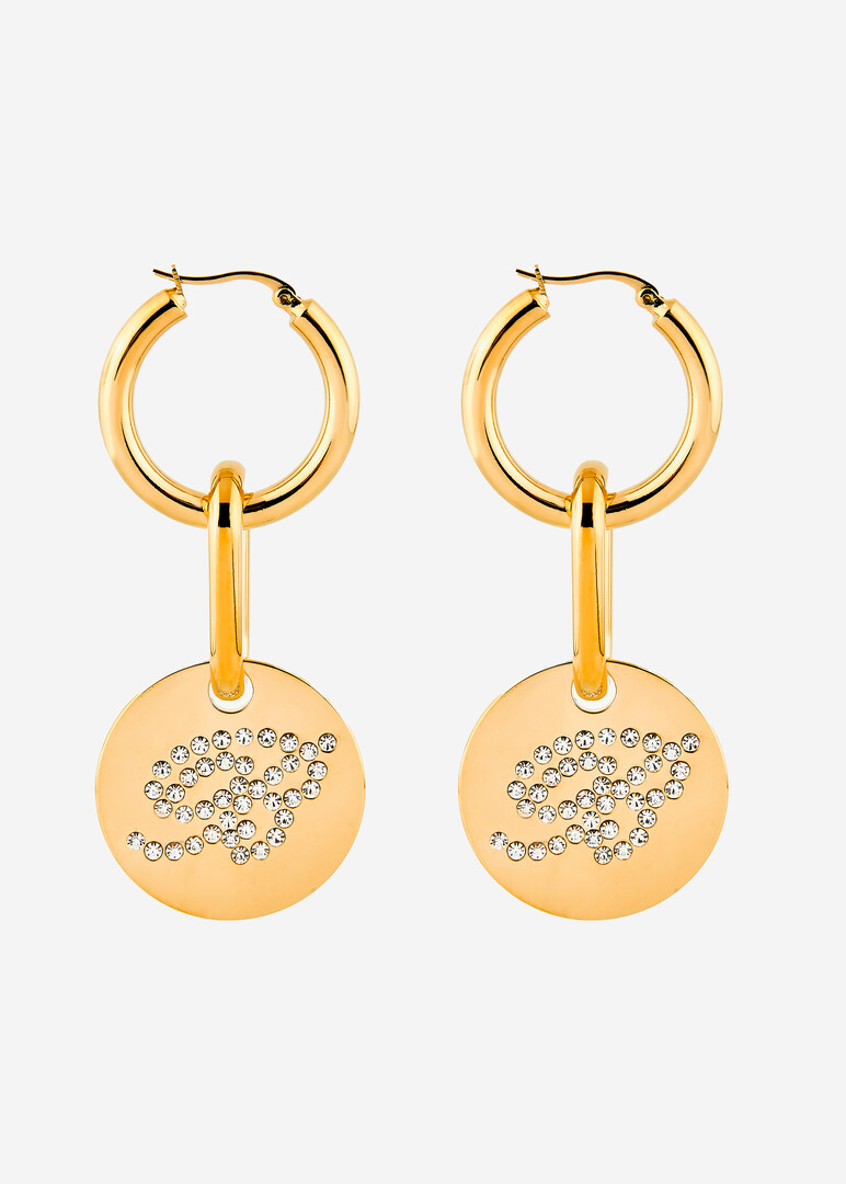 gold-tone crystal earrings MEDAL