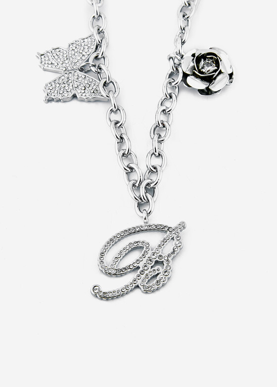 Колье с подвесами BLUMARINE Серебристая цепь CHARMS