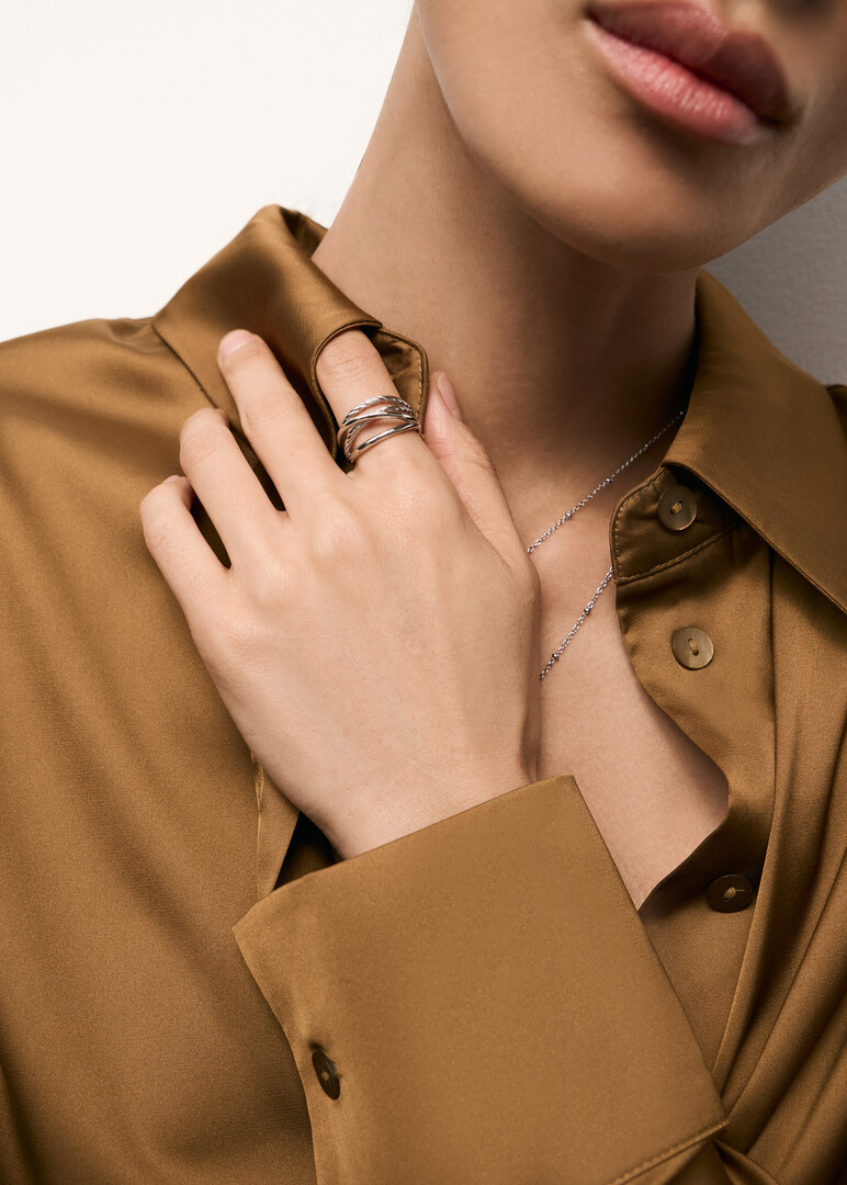 silver-tone ring AMY
