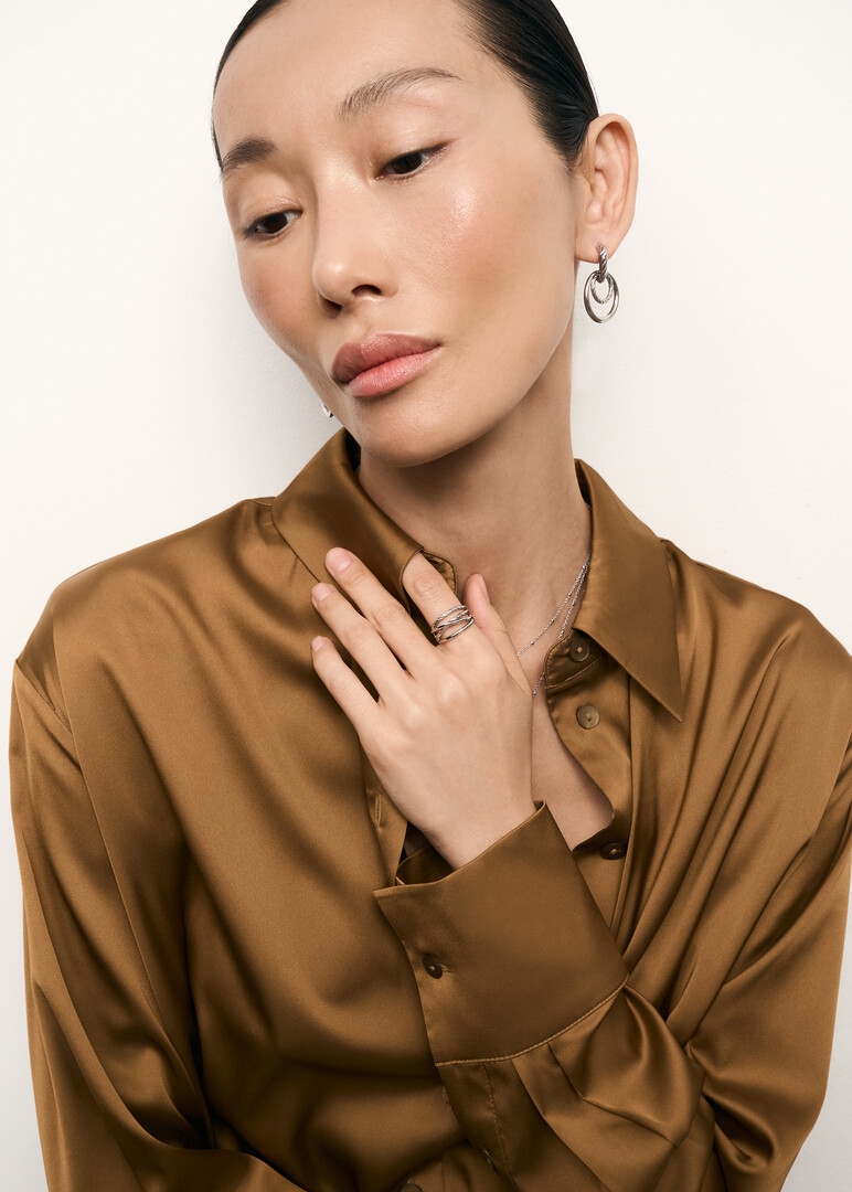 silver-tone ring AMY
