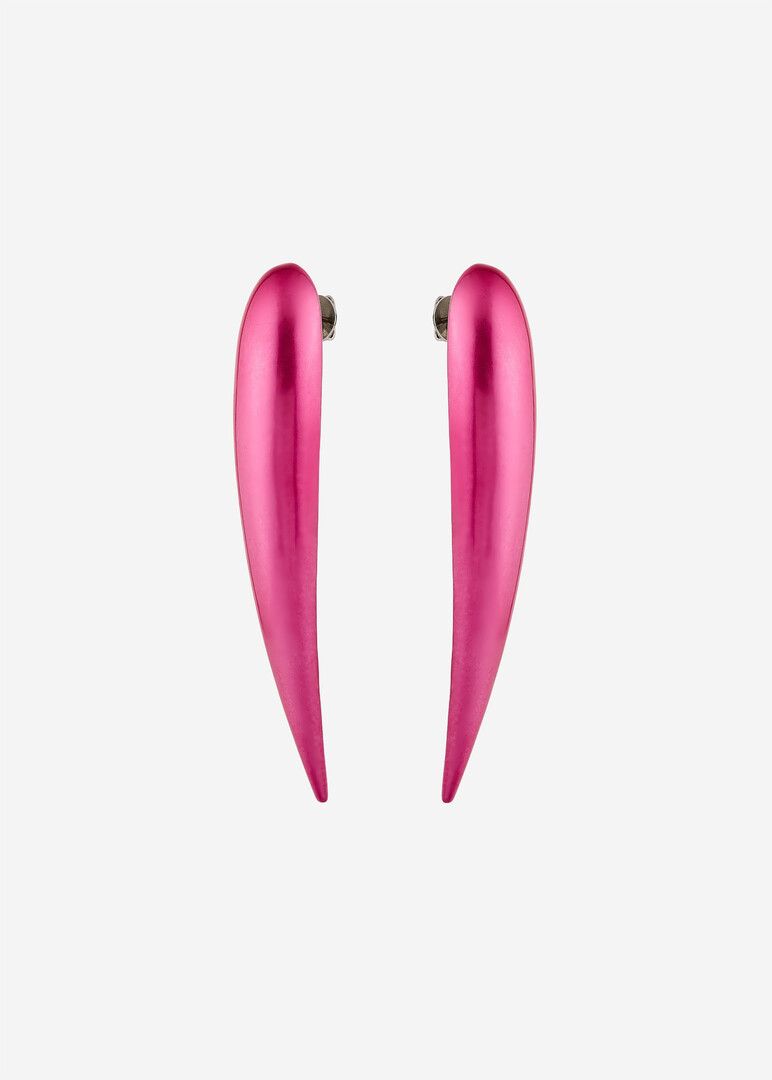 brass pink enamel earrings Nail