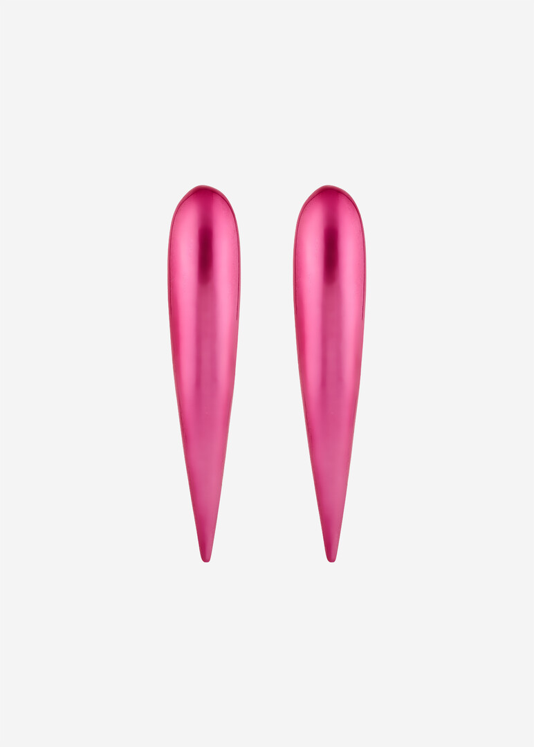 brass pink enamel earrings Nail