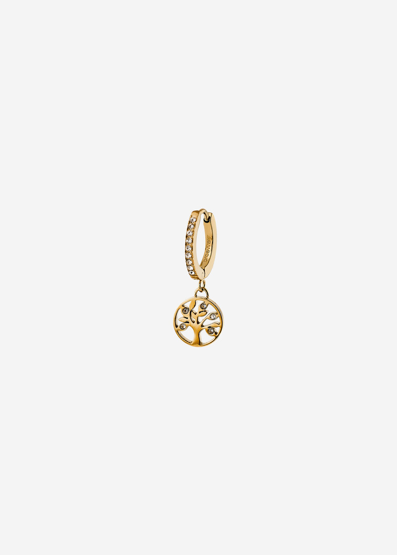 gold-plated crystal mono earring CHAKRA