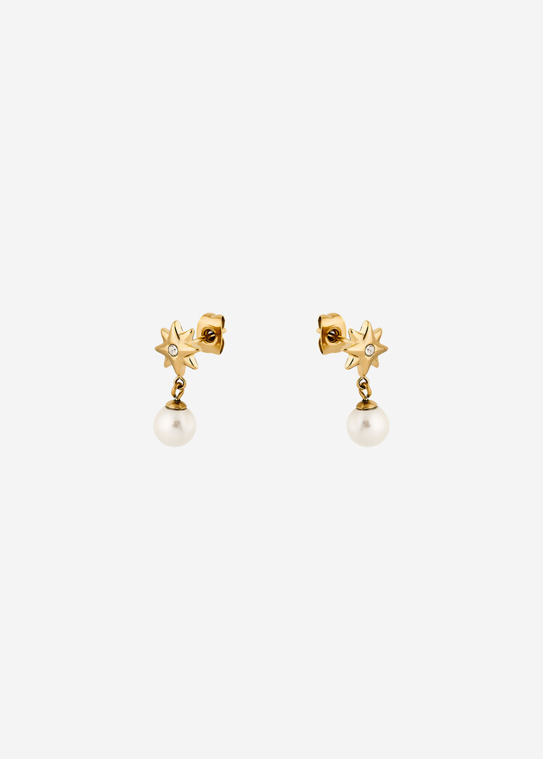 gold-tone pearl bead earrings CHAKRA