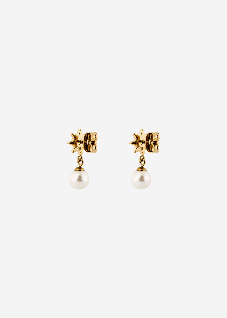 gold-tone pearl bead earrings CHAKRA