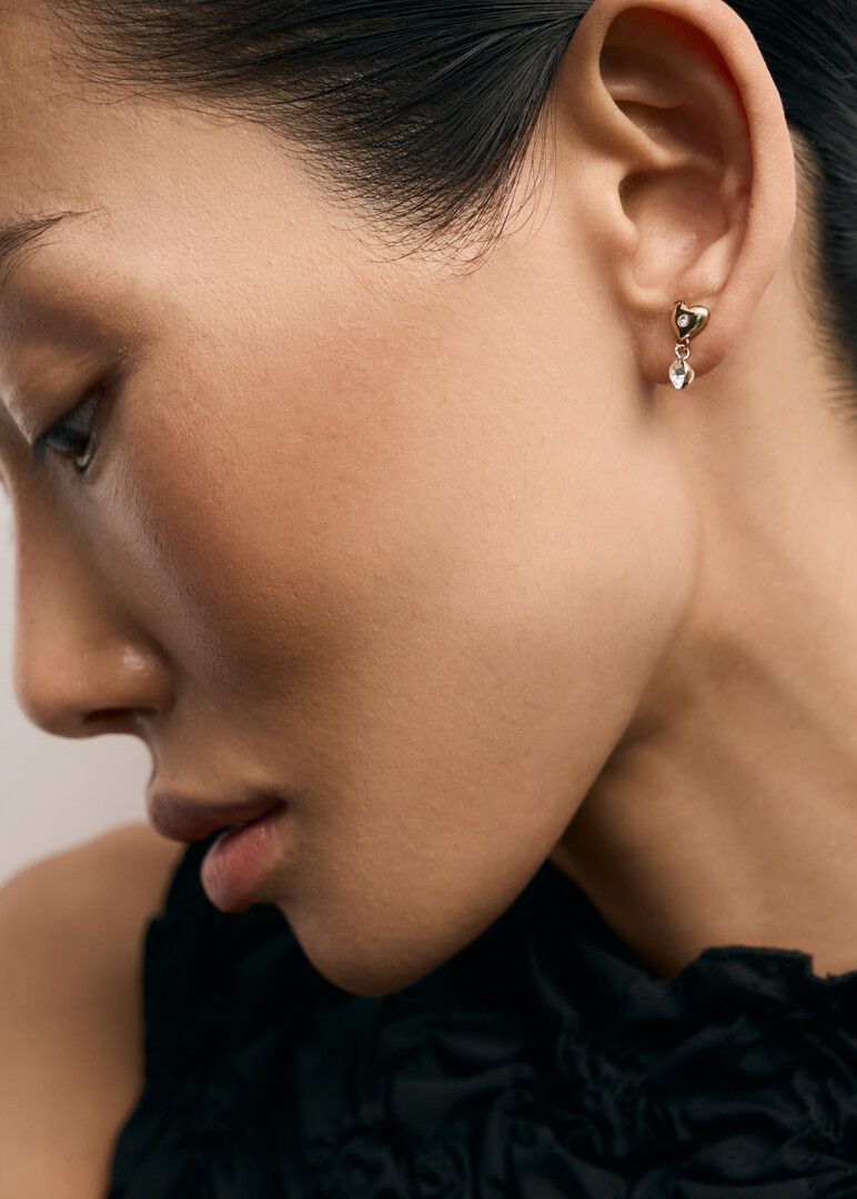 gold-plated crystal earrings CHAKRA
