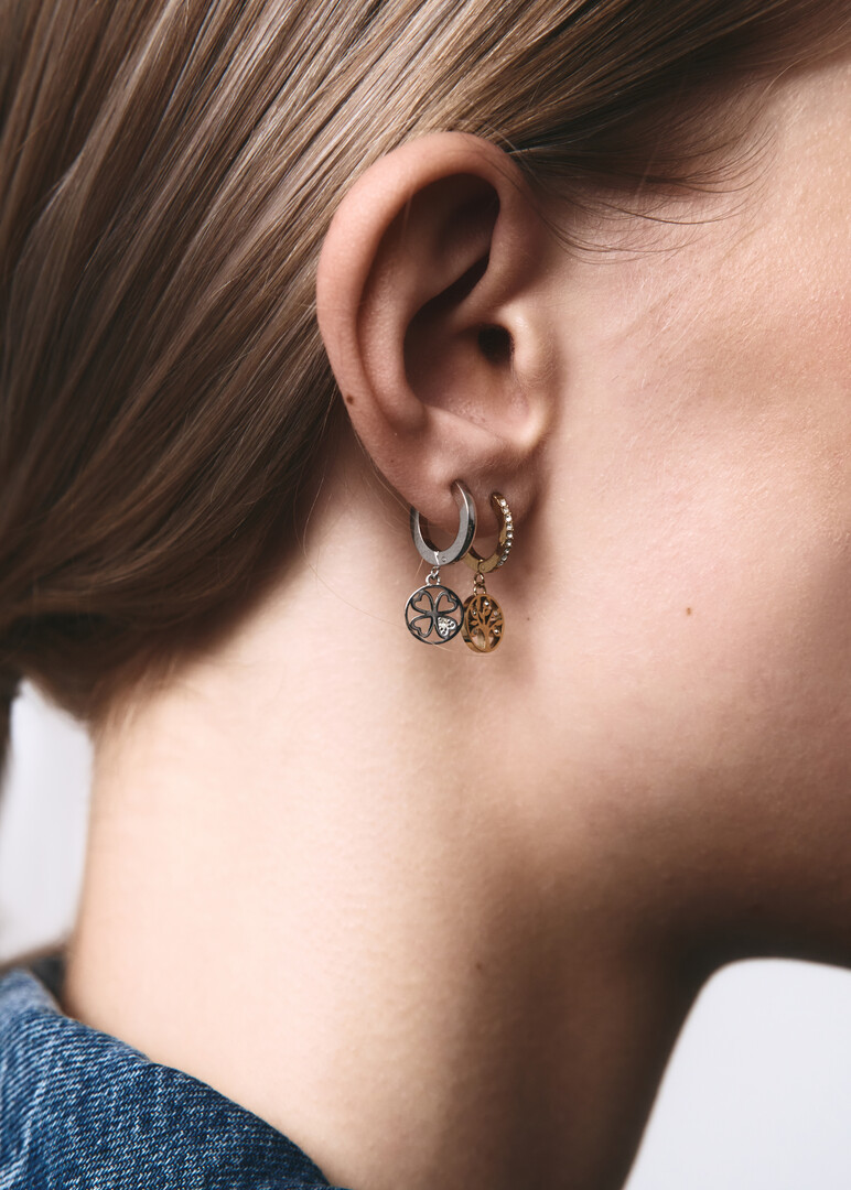 silver-tone crystal mono earring CHAKRA