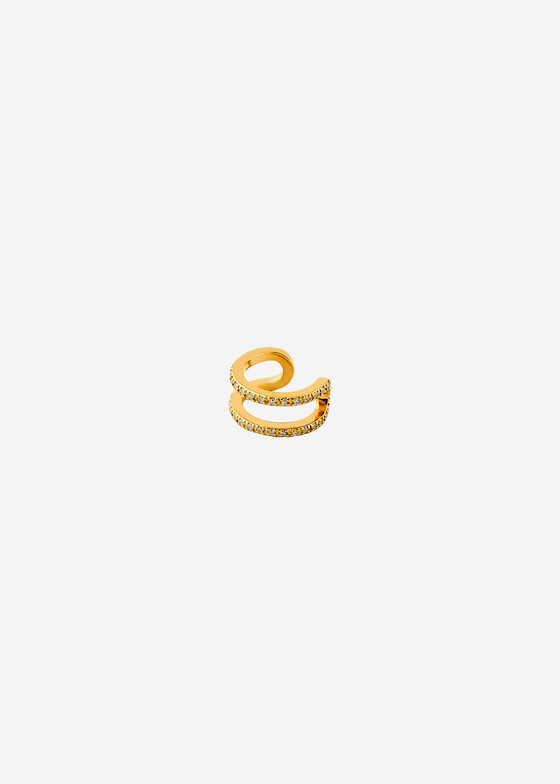 Каффы Jewlia Позолоченный двойной кафф с дорожками из фианитов