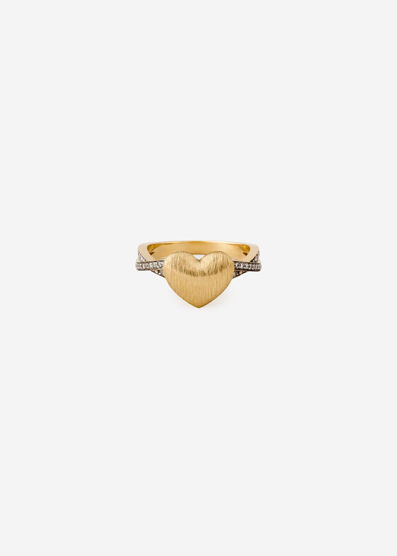 Тонкие кольца COBRA JEWELRY Кольцо с сердцем из золота с бриллиантами