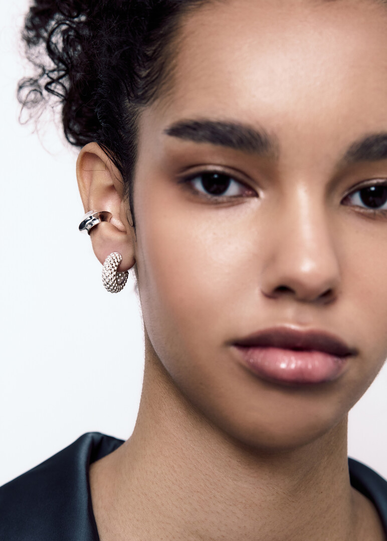 silver earrings DOTS