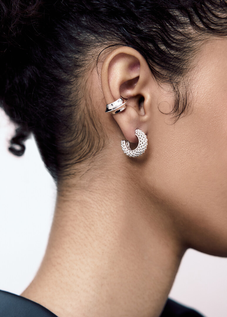 silver earrings DOTS